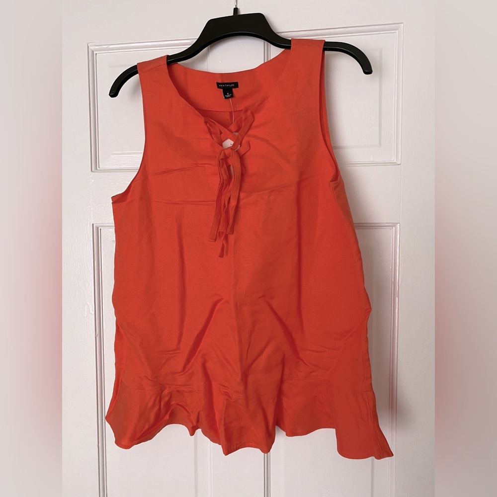 NWT Ann Taylor Peach Orange Sleeveless Top size S